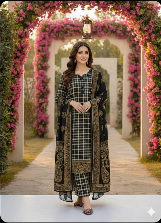 ❤️Hit New Winter 3 piece Marina Check Style KHADDI Marina 2K26