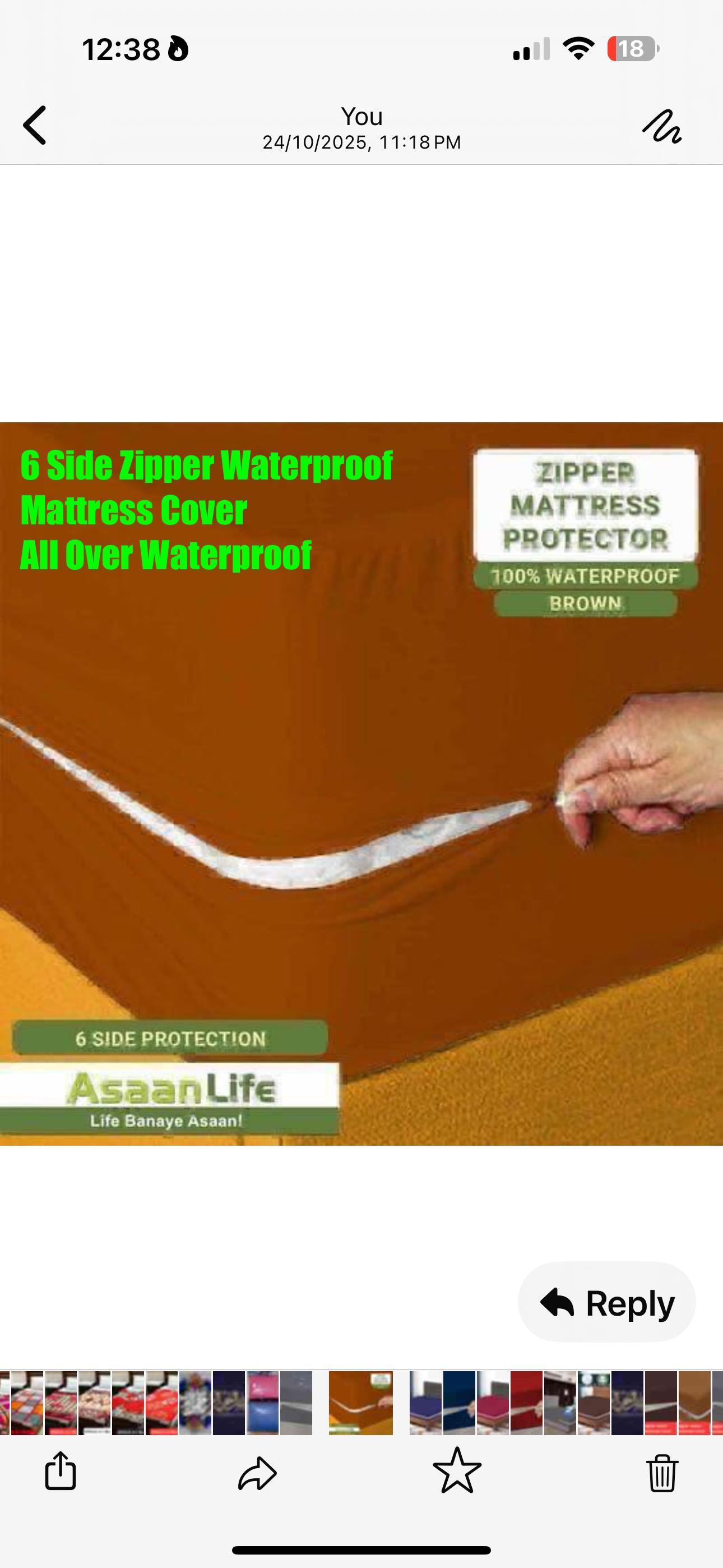 *6 SIDE ZIPPER WATERPROOF MATTRESS COVER