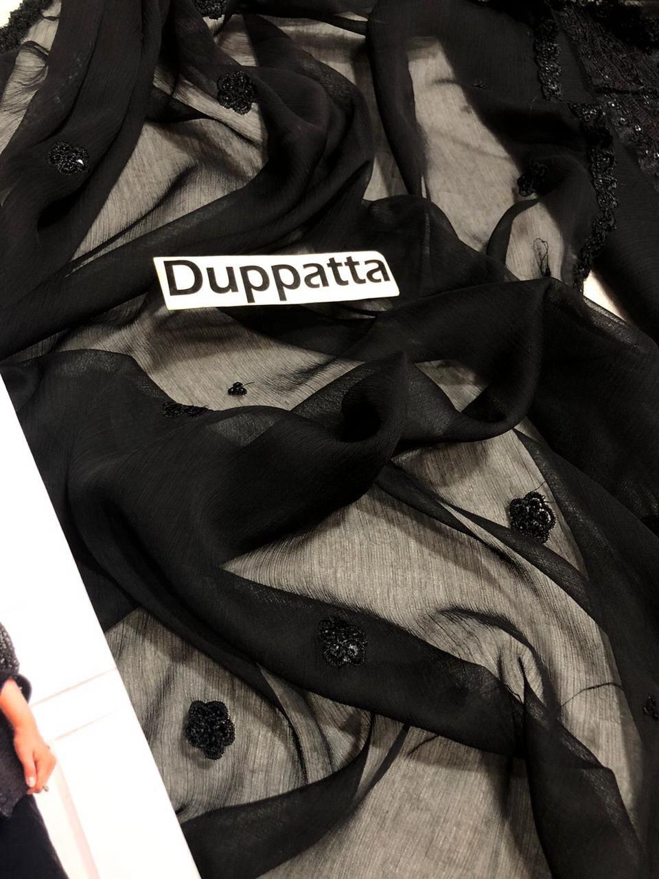 PURE CHIFFON Suit With MALAI Trouser-Unstitched Replica