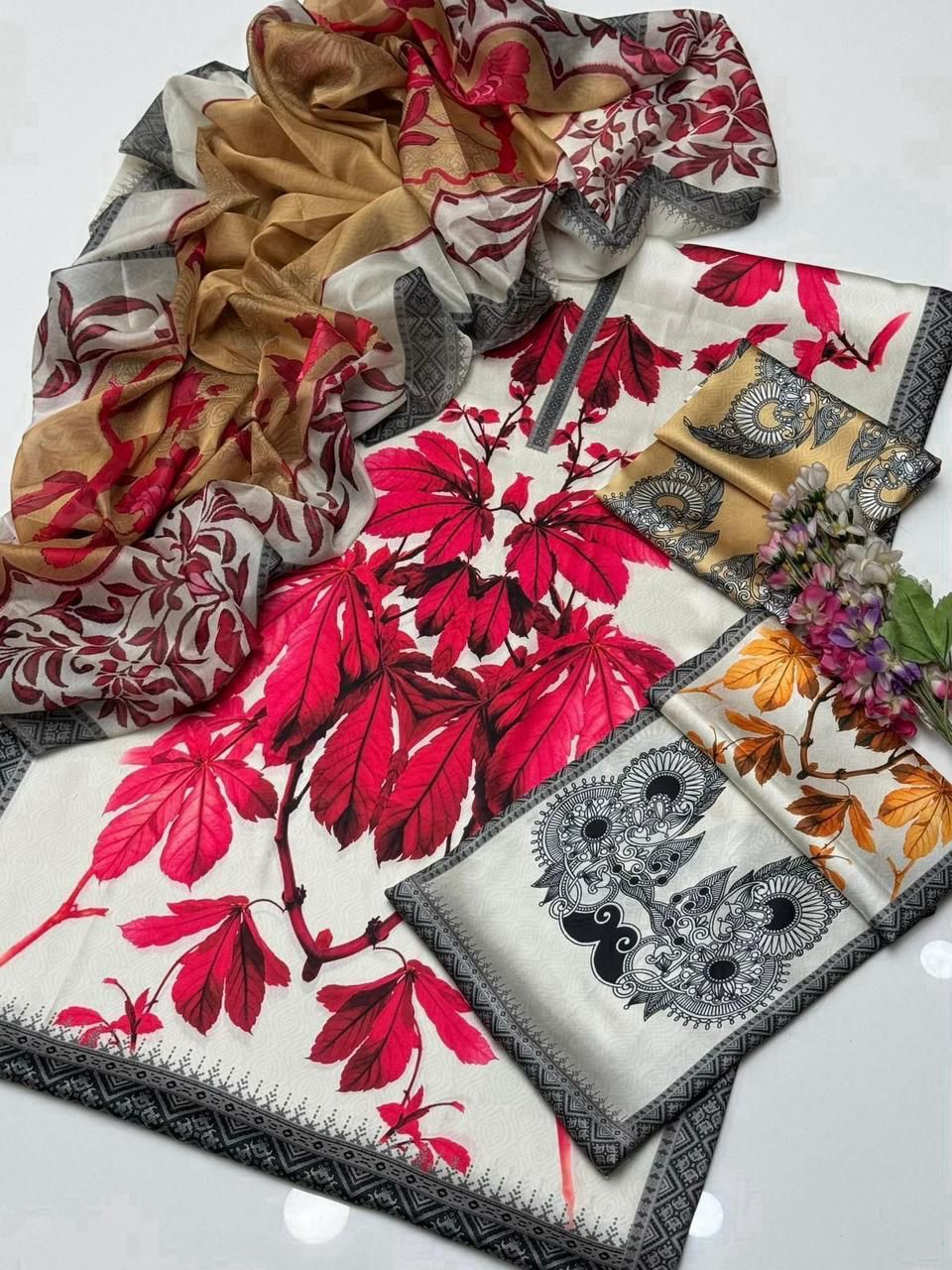 3pc &nbsp;Shamooz Silk Fabric