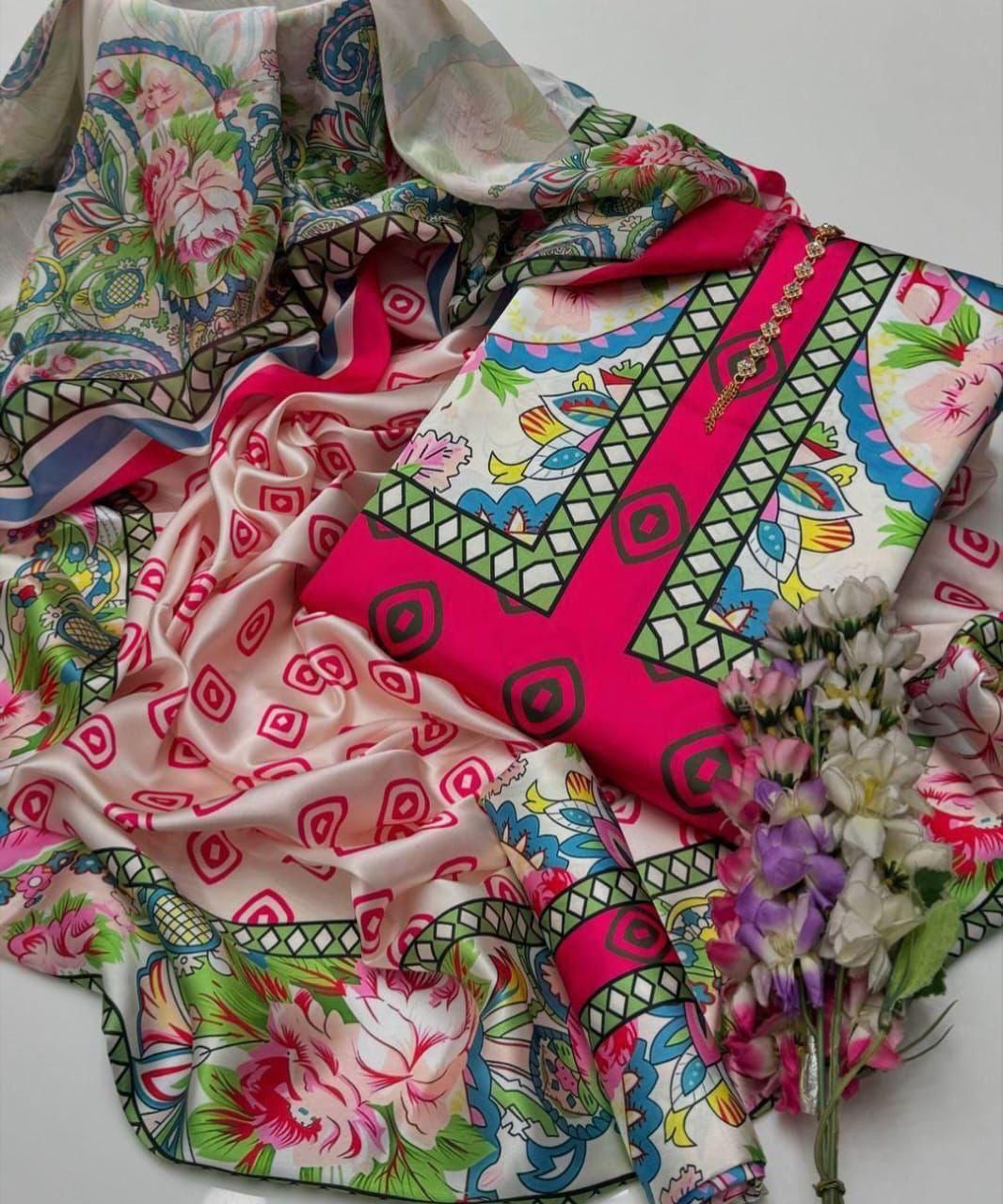 3pc &nbsp;Shamooz Silk Fabric